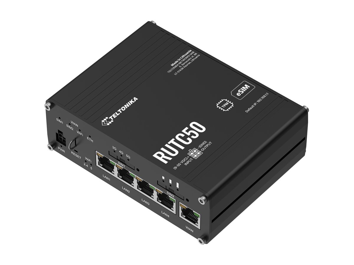 Teltonika RUTC5021 Industrial 5G Router with Wi-Fi 6 - Teltonika
