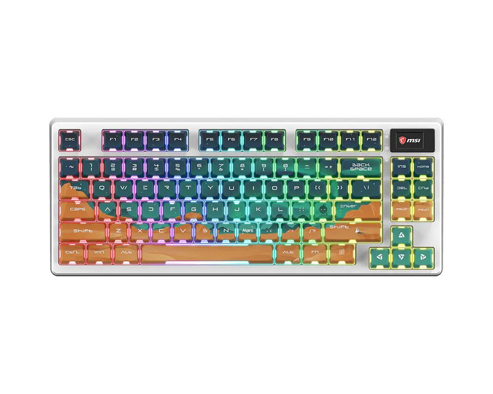 MSI FORGE GK600 TKL WIRELESS MARS - Gaming Keyboard - Wireless - US - Bluetooth - Wireless connection - Mechanical Linear