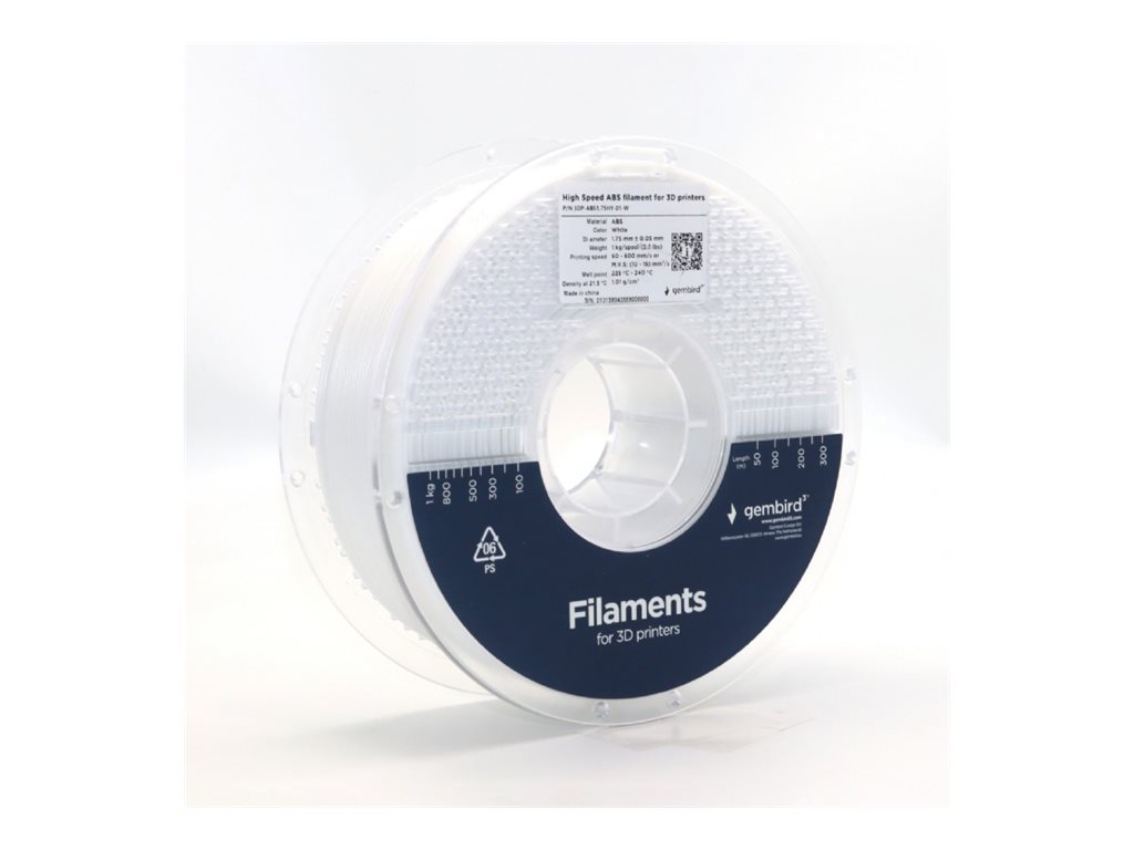 Flashforge High Speed ABS filament, 1.75 mm, 1 kg - 3DP-ABS1.75HY-01-W - ABS filament - White