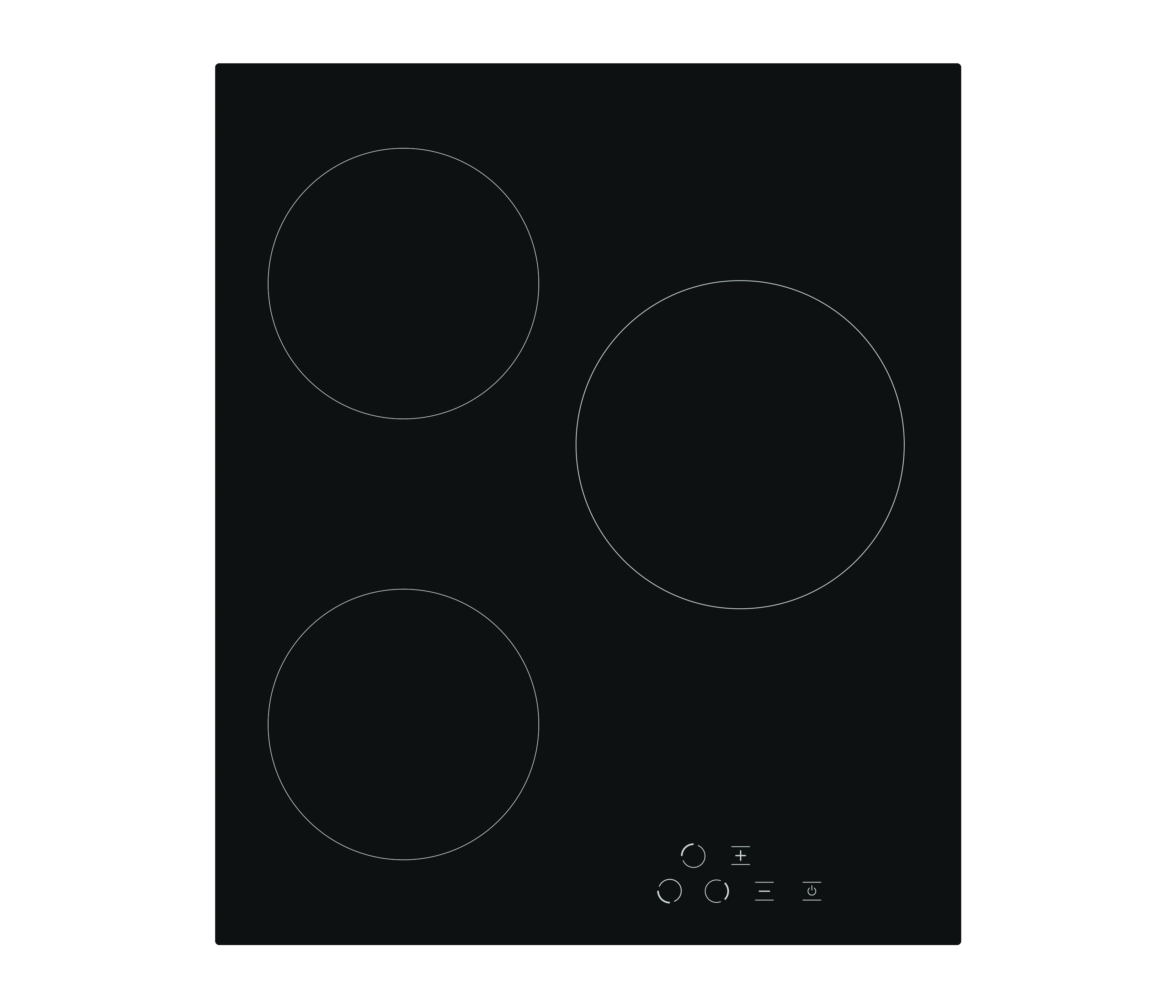 Simfer - Hob - H4.030.DECSP - Vitroceramic - Number of burners/cooking zones 3 - Touch - Black