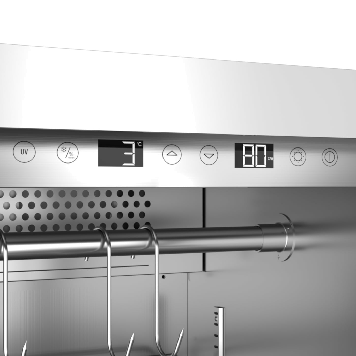 Caso - Dry aging cabinet with compressor technology - DryAged Master 125 - Energy efficiency class Not apply - Food-ageing cabinet with compressor technology - Free standing - Bottles capacity Not apply - Cooling type  Compressor technology - Stainless st