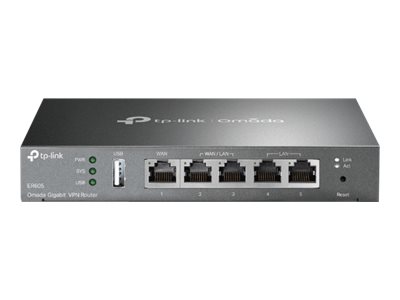 TP-LINK - SafeStream Multi-WAN VPN Router - TL-ER605 - 802.1q - 10/100/1000 Mbit/s - Mesh Support No - MU-MiMO No - No mobile broadband