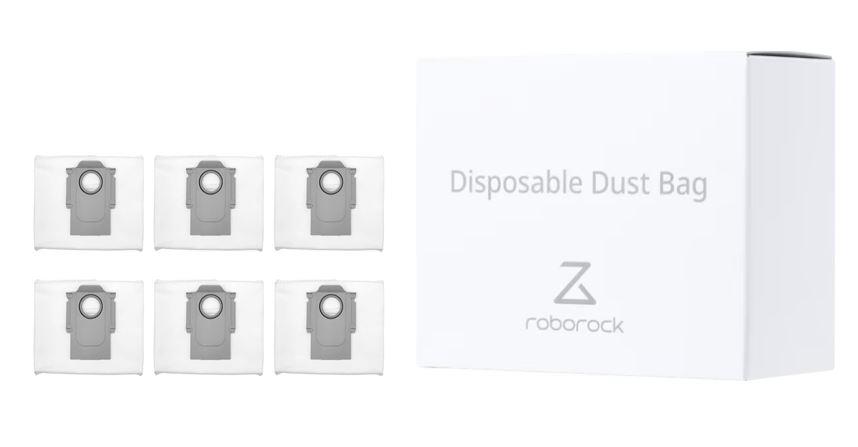 Vacuum Cleaner Accessory|ROBOROCK|Disposable Dust Bag 6pcs|White|For OC0/Q70+/Q70 Max+/OC5/Q75+/Q75 Max+/Q55+/O35/S75 MaxV Ultra/S70 Pro Ultra/S80 Pro Ultra/S85 Pro Ultra/OC0-D/S80+/Q80 Max+/OC5-D/S85+/Q85 Max+/Q55 Pro+/S70 Max Ultra/S75 Max Ultra/Q55 Max