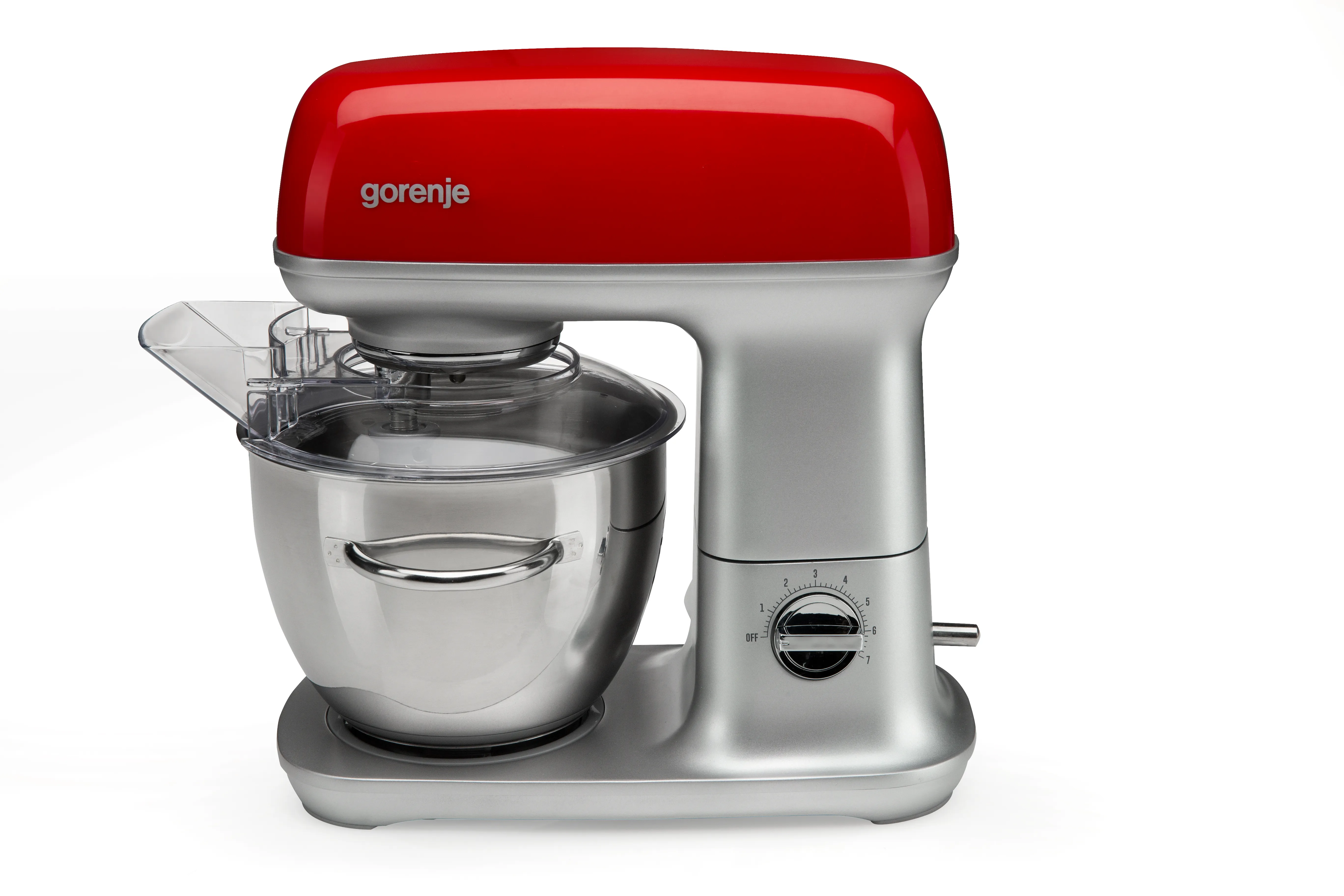 Gorenje - Kitchen machine - MMC1000RLR - 1000 W - Number of speeds 7 - Bowl capacity 4.5 L - Meat mincer - Stainless Steel/Red