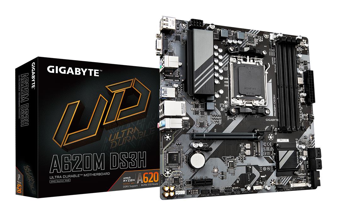 Mainboard|GIGABYTE|AMD A620|Socket AM5|micro ATX|RAM DDR5-SDRAM|4xSlots|1xPCI Express x1 slots|1xPCI Express x16 slots|1xNumber of M.2 (M) slots|A620MDS3H2.0