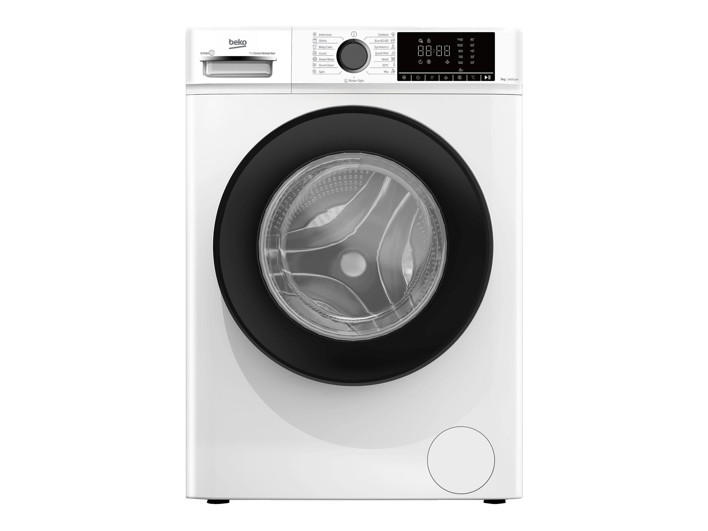 Beko B1WFM2741WBEE Washing machine, Freestanding, Front loading, Washing capacity 7 kg, White - BEKO