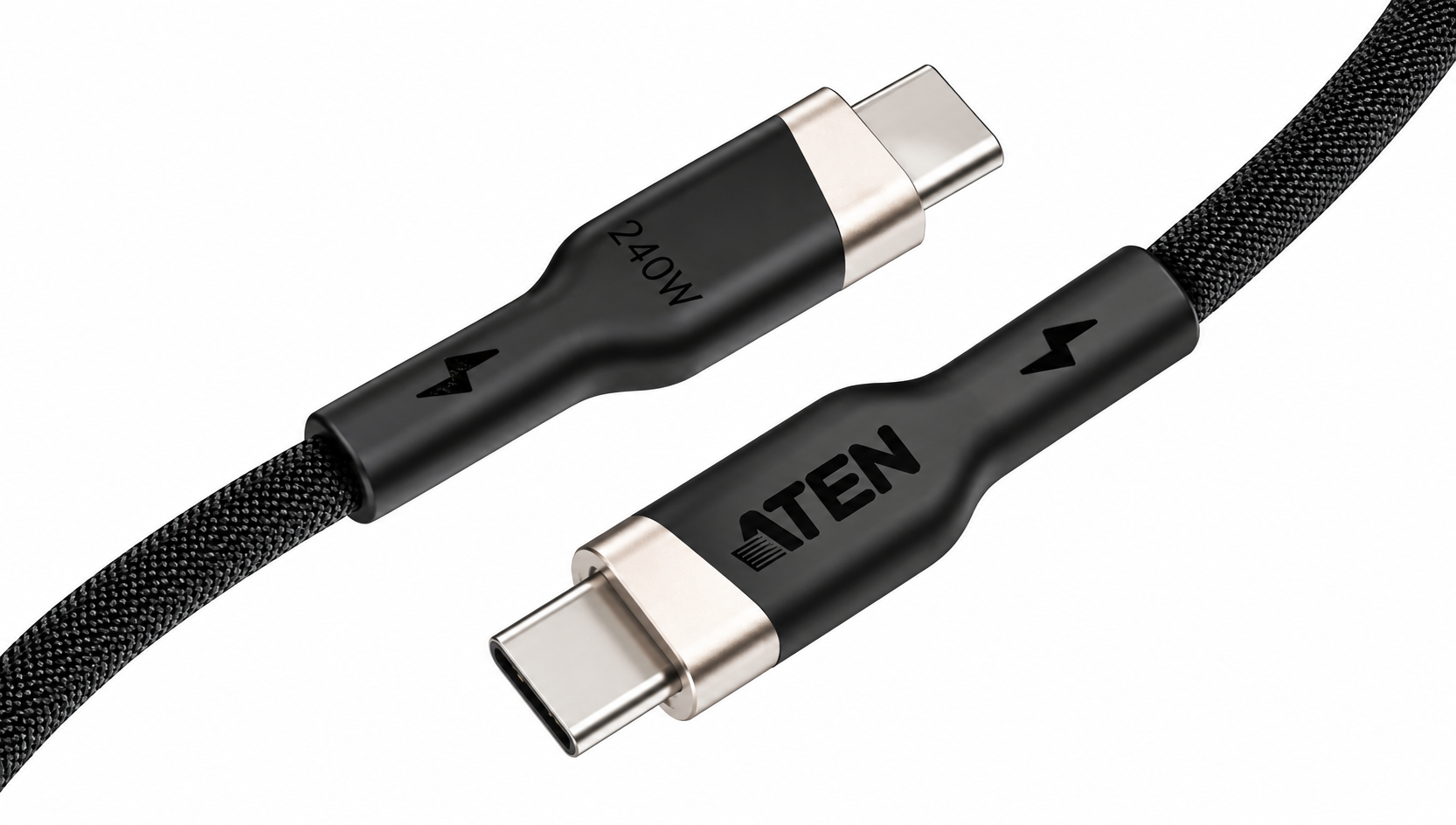 Aten 240W USB-C to USB-C Braided Charging Cable, 2 m - 2L-3102P240 - USB-C to USB-C