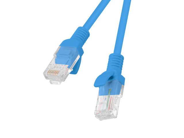 Lanberg Patchcord CAT.5E UTP 1M fluke passed 10-pack, Blue - PCU5-20CC-0100-B