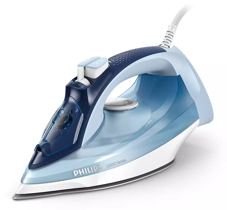 Philips - Iron - DST5030/20 - Steam Iron - 2400 W - Water tank capacity 320 ml - Continuous steam 45 g/min - Steam boost performance 180 g/min - Blue/White