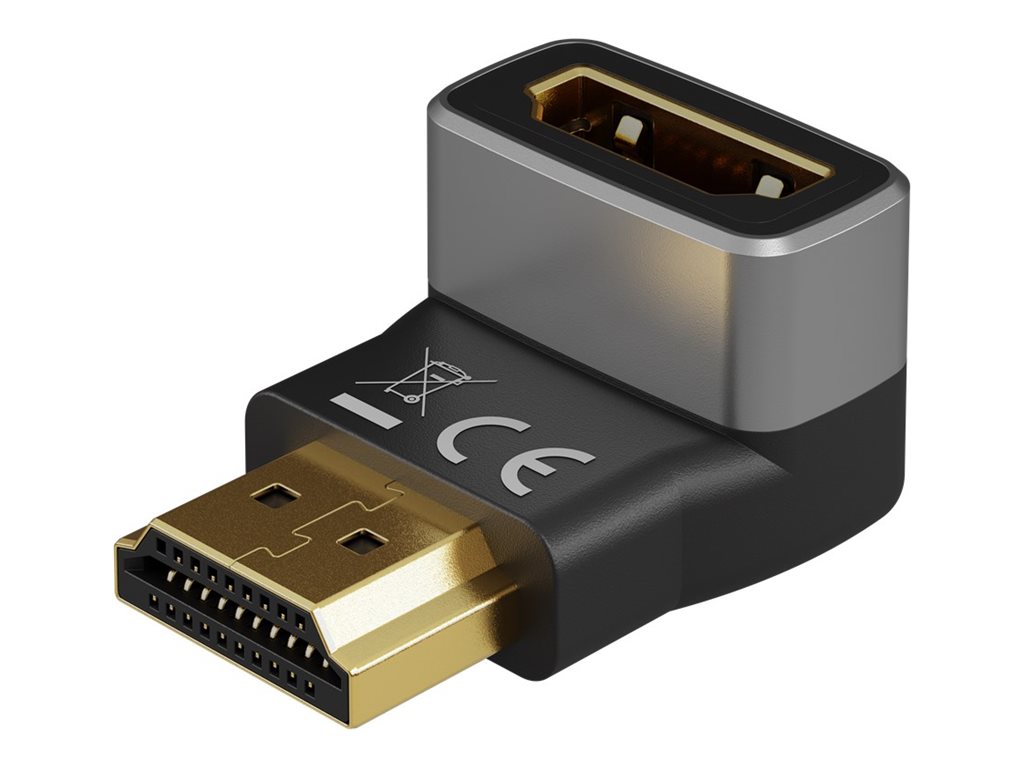 Goobay HDMI Angled Adapter 270° Vertical, 8K @ 60 Hz, Gold-Plated - 72011