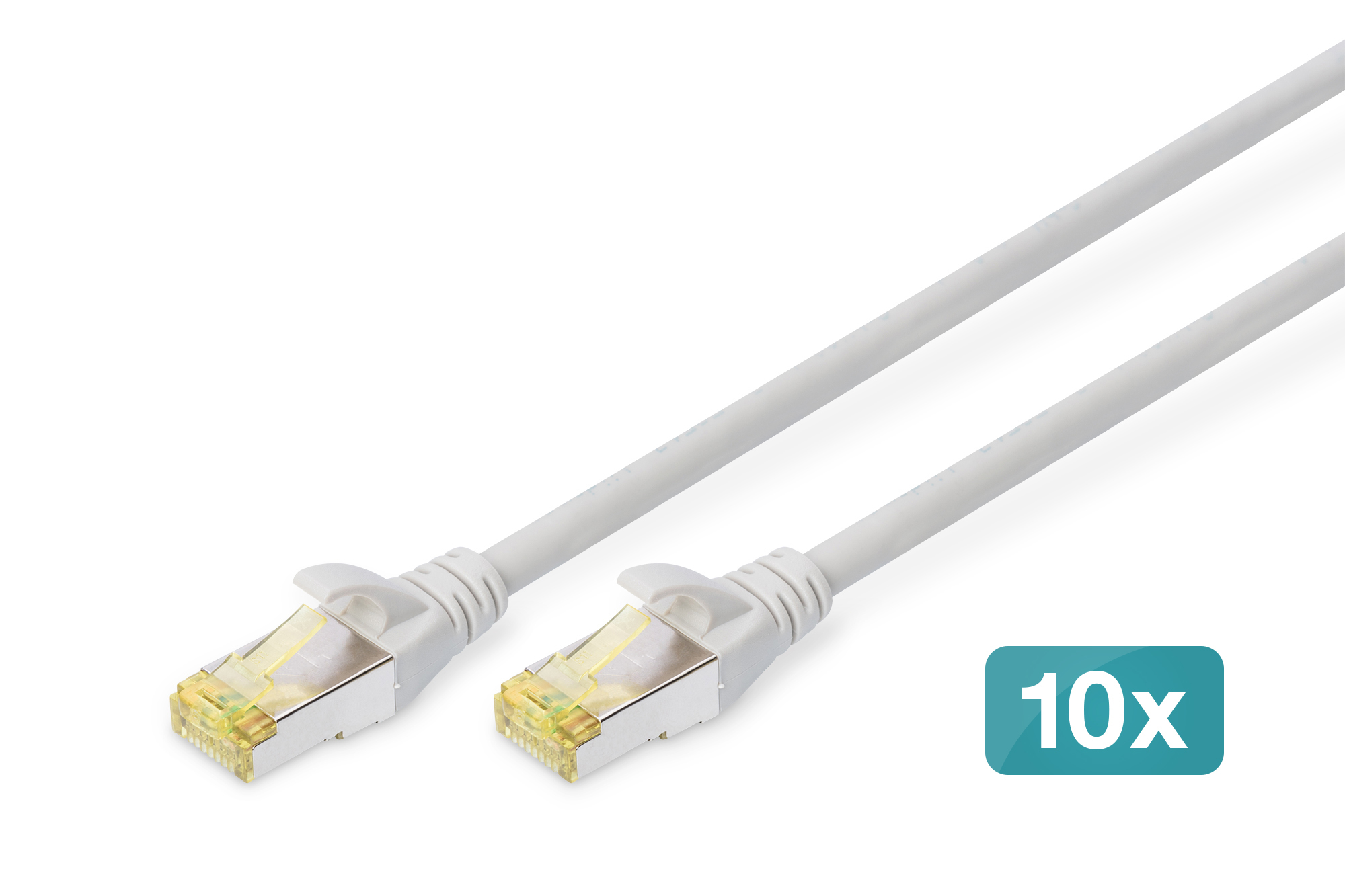 Digitus - CAT 6A S/FTP patch cable, 10 pieces - DK-1644-A-010-10 - S/FTP - Gray