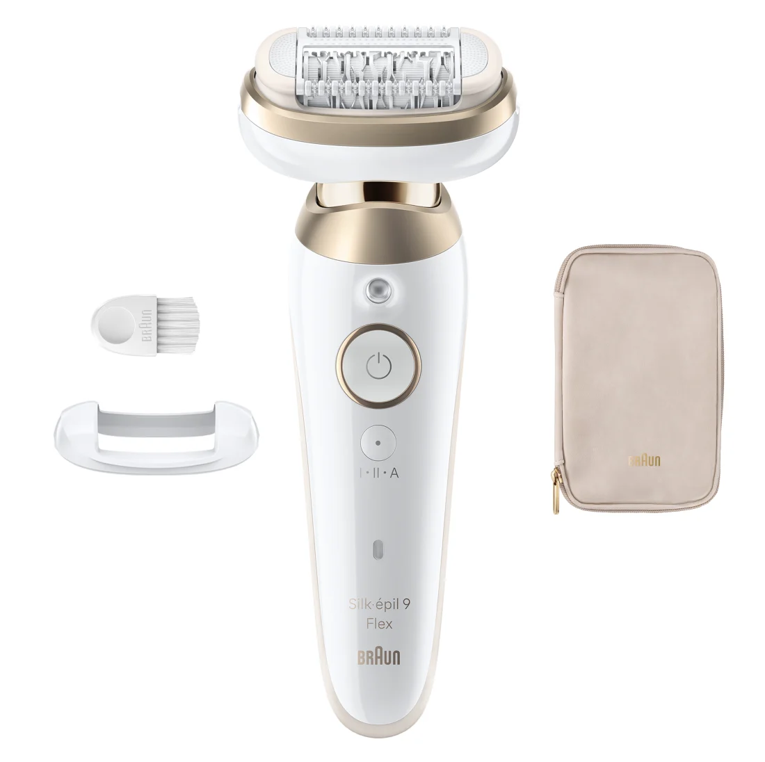 Braun Epilator - Silk-épil 9 Flex SES9-011 3D - Operating time (max) 50 min - Number of power levels 2 - Wet & Dry - White/Gold