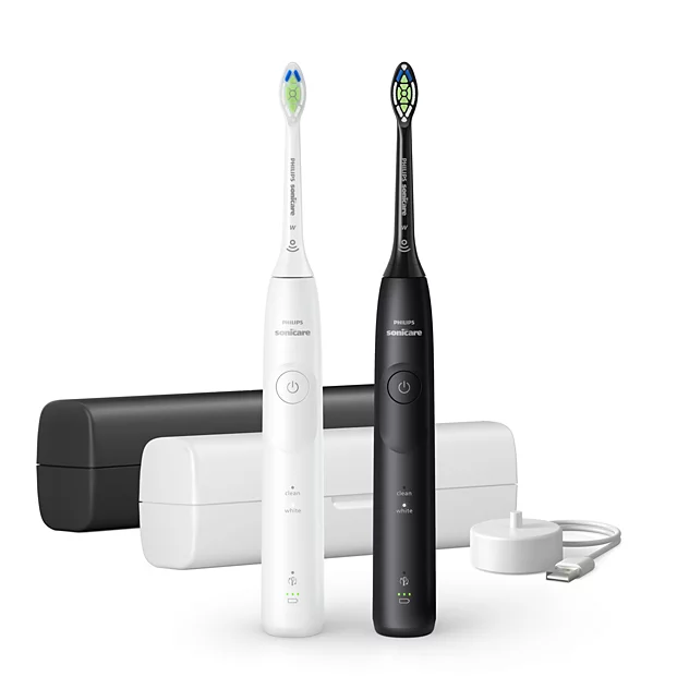Philips HX7119/02 Sonicare Series 5500 - Electric Toothbrush, Duo pack - Rechargeable - For adults - Number of brush heads included 2 - Number of teeth brushing modes 2 - White/Black