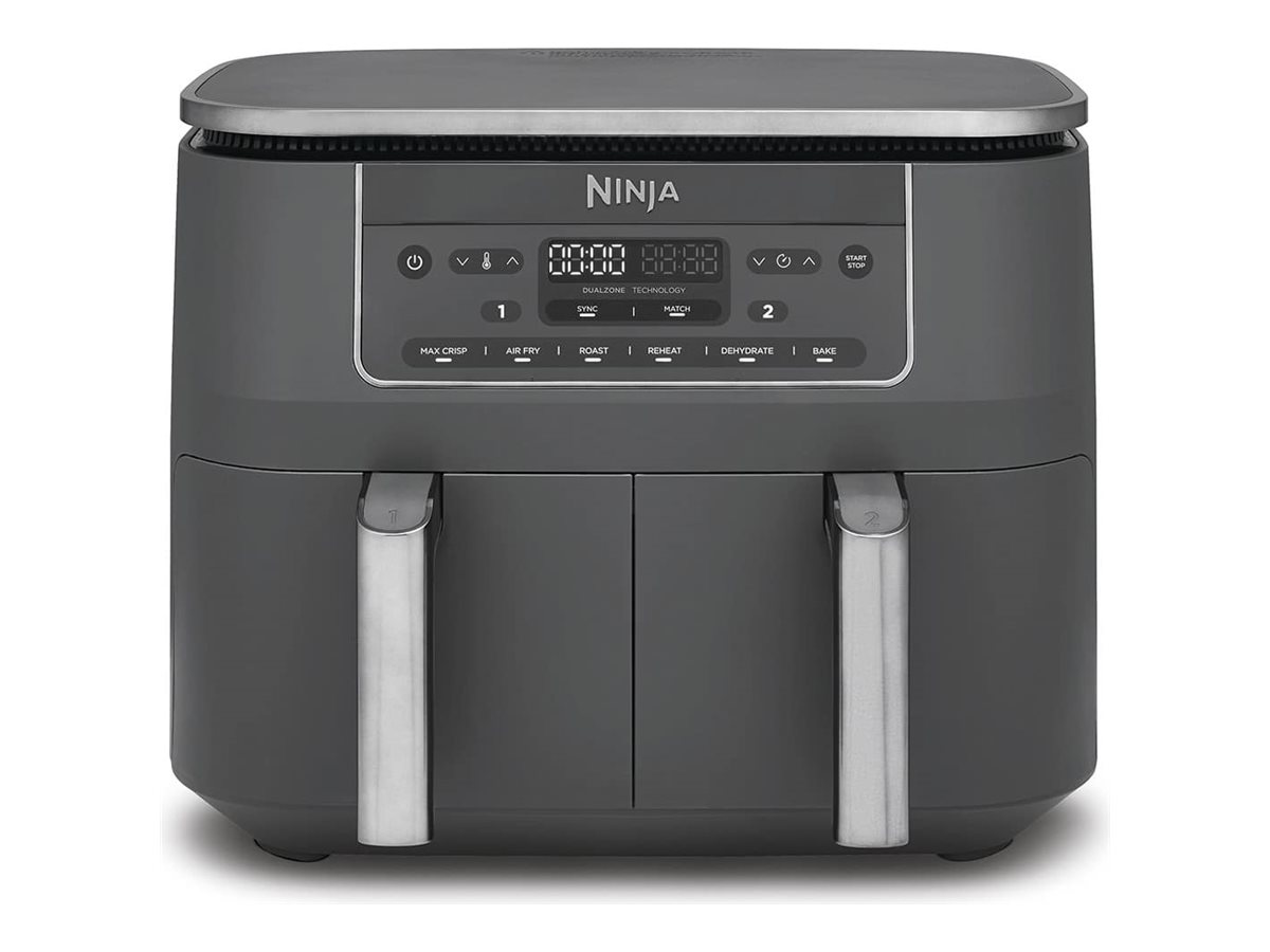 NINJA Double hot air fryer - DZ300EU - Power 2400 W - Capacity 7.6 L - Grey