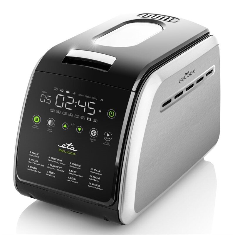 ETA - Bread maker - Delicca II ETA714990030 - Power 850 W - Number of programs 12 - Display Yes - Black/Stainless steel