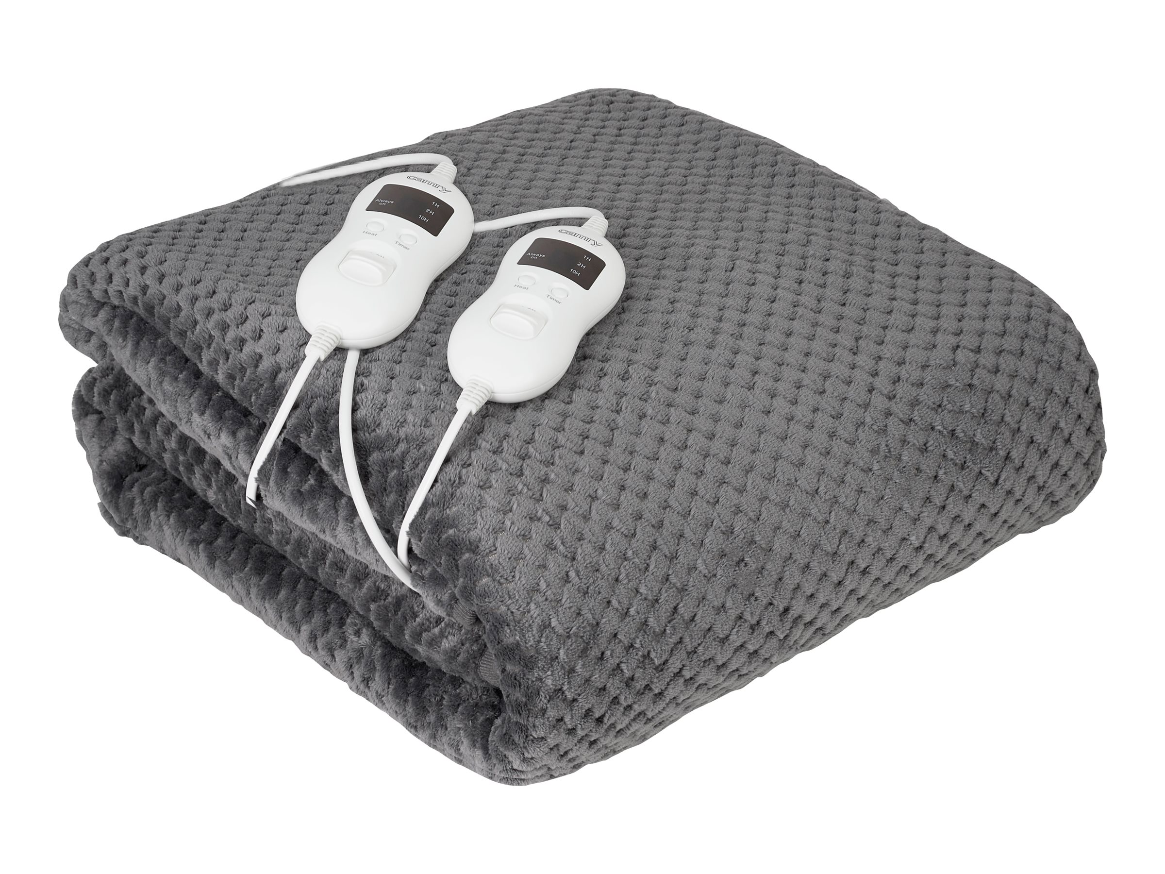 Camry - Electric Heated Blanket - CR 7417 - Number of heating levels 8 - Number of persons 2 - Washable - Remote control - Coral fleece/Polyester - 60 W - Grey