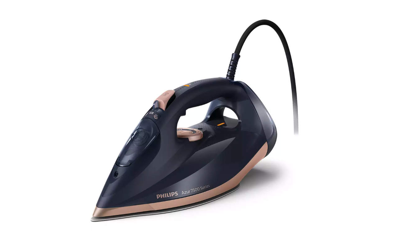 Philips - DST7510/80 - Steam Iron - 3200 W - Water tank capacity 300 ml - Continuous steam 55 g/min - Steam boost performance 260 g/min - Blue/Gold