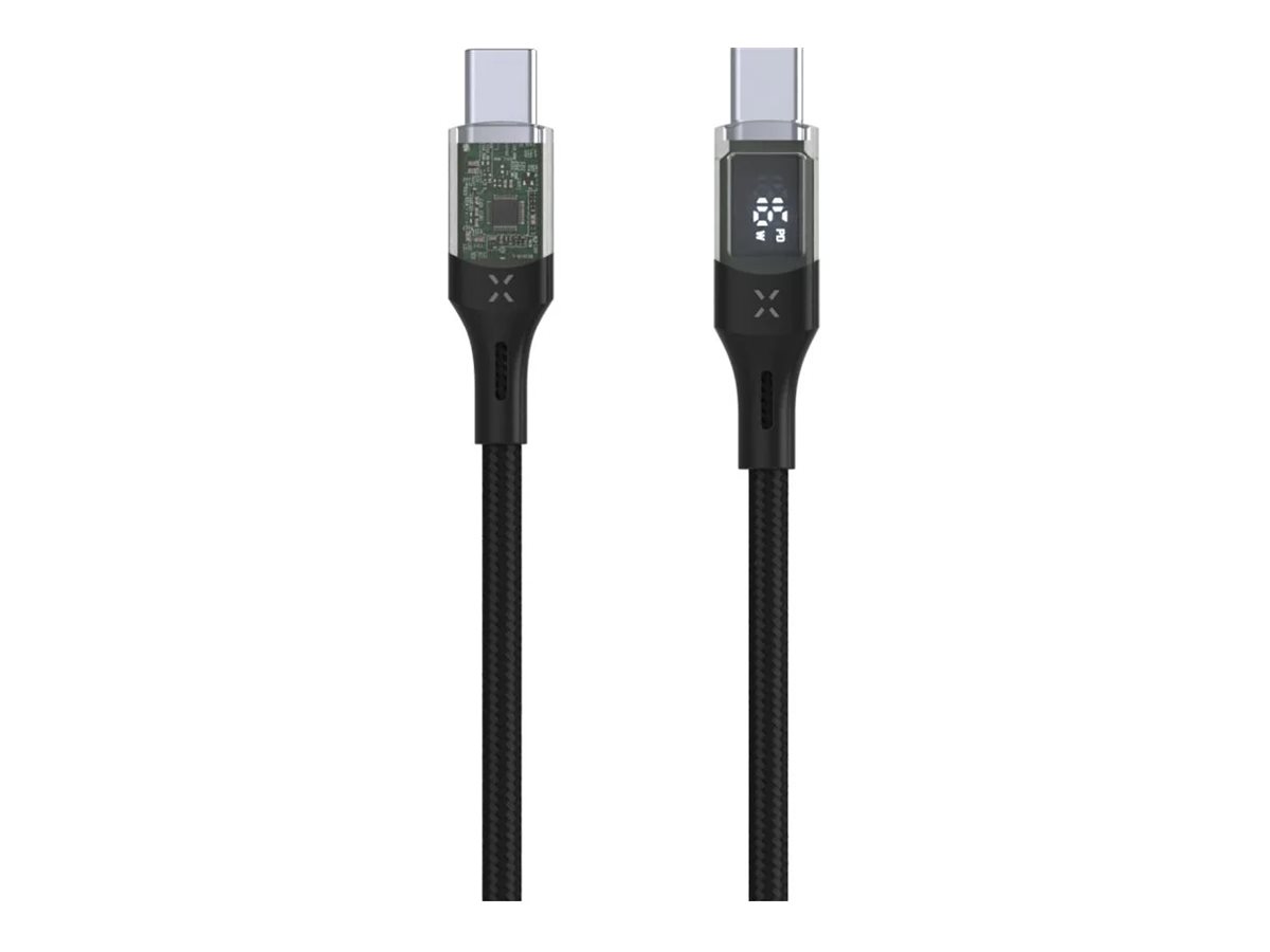 Fixed - Cable USB-C/USB-C with display, PD support, 1.2m, USB 2.0, 100W - FIXDD-CC12-BK