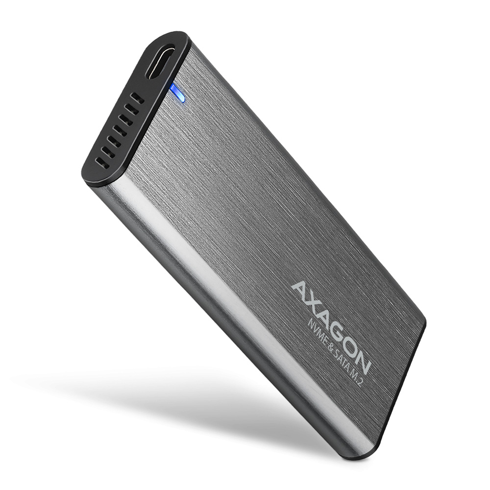 AXAGON External USB-C 3.2 Gen 2 metal box for M.2 NVMe & SATA SSD disks - EEM2-SG2