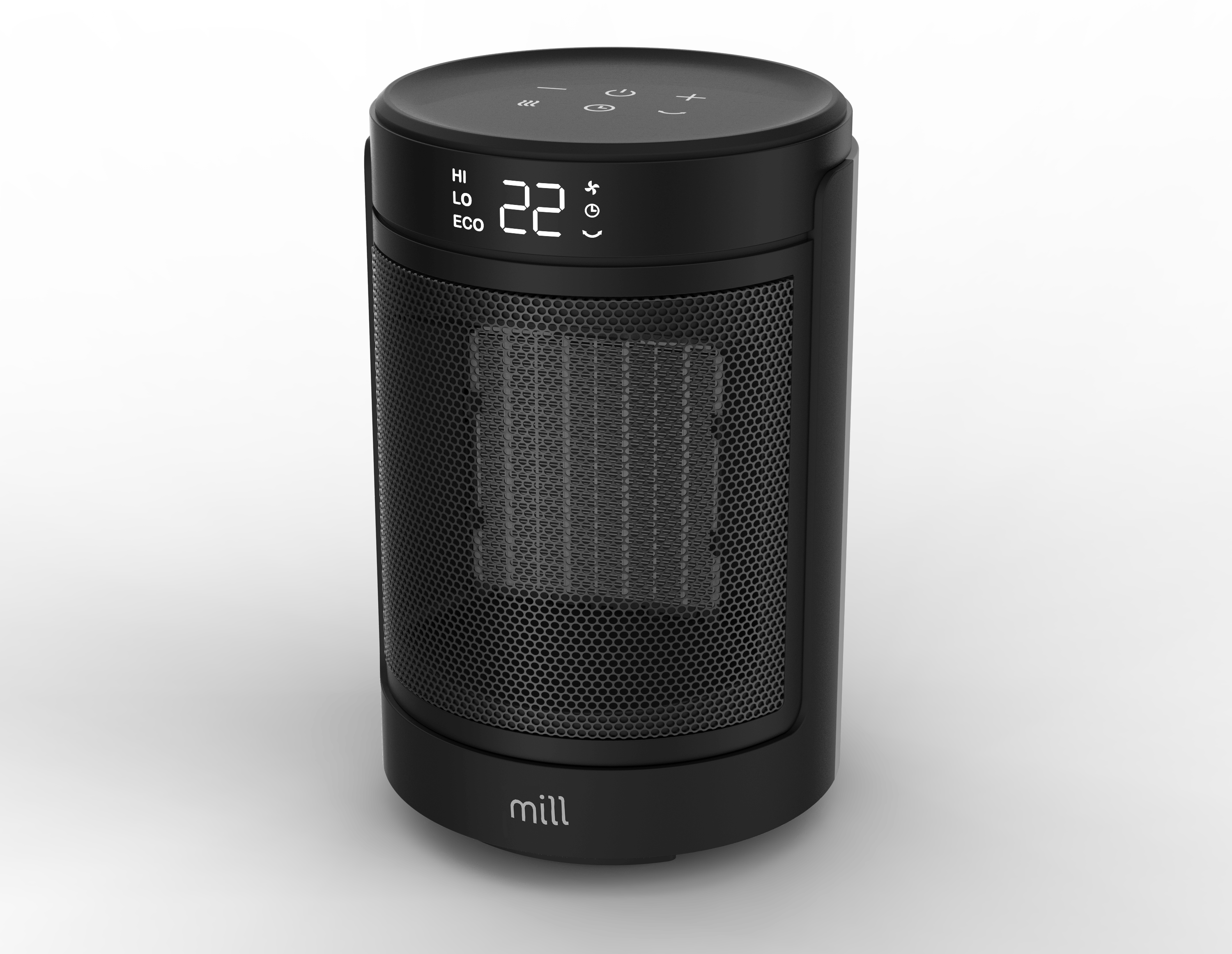 Mill FH1500BLACK - Ceramic fan heater - 1500 W - Suitable for rooms up to 22 m² - Black