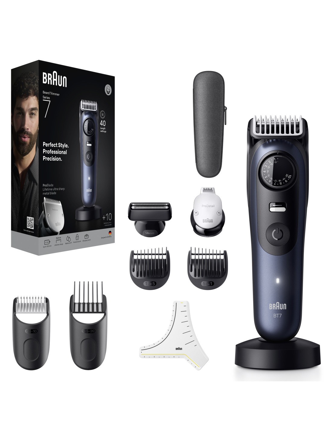 Braun Beard Trimmer - Series 7 BT7540 - Cordless - Number of length steps 40