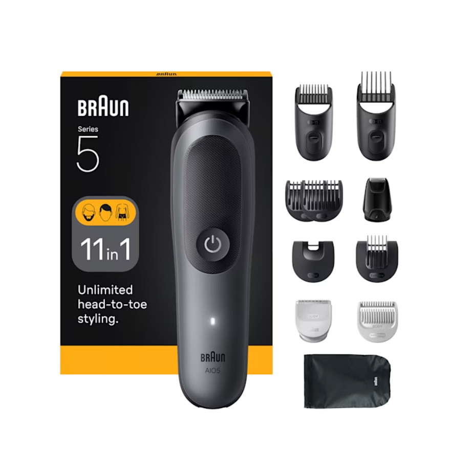 Braun 11-in-1 Grooming Kit - All-in-One Kit Series 5 AIO5560 - Cordless - Number of length steps 14 - Grey/Black