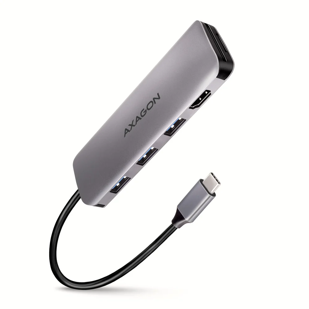 AXAGON SuperSpeed USB-C COMBO 5in1 hub - HMC-HCR3A