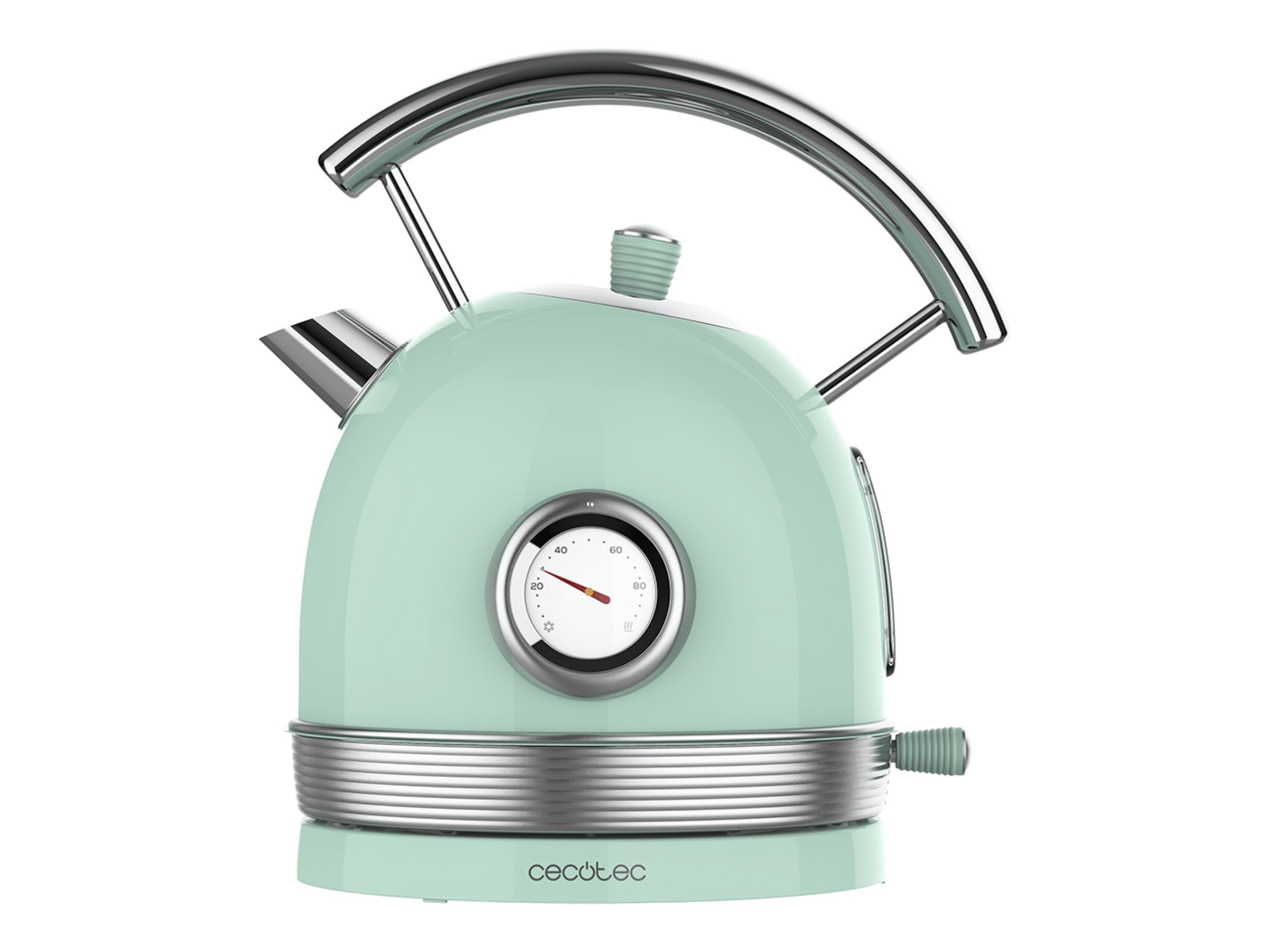 Cecotec Kettle - ThermoSense 420 Vintage - 2200 W - Electric - 1.8 L - Stainless steel - 360° rotational base - Light Green