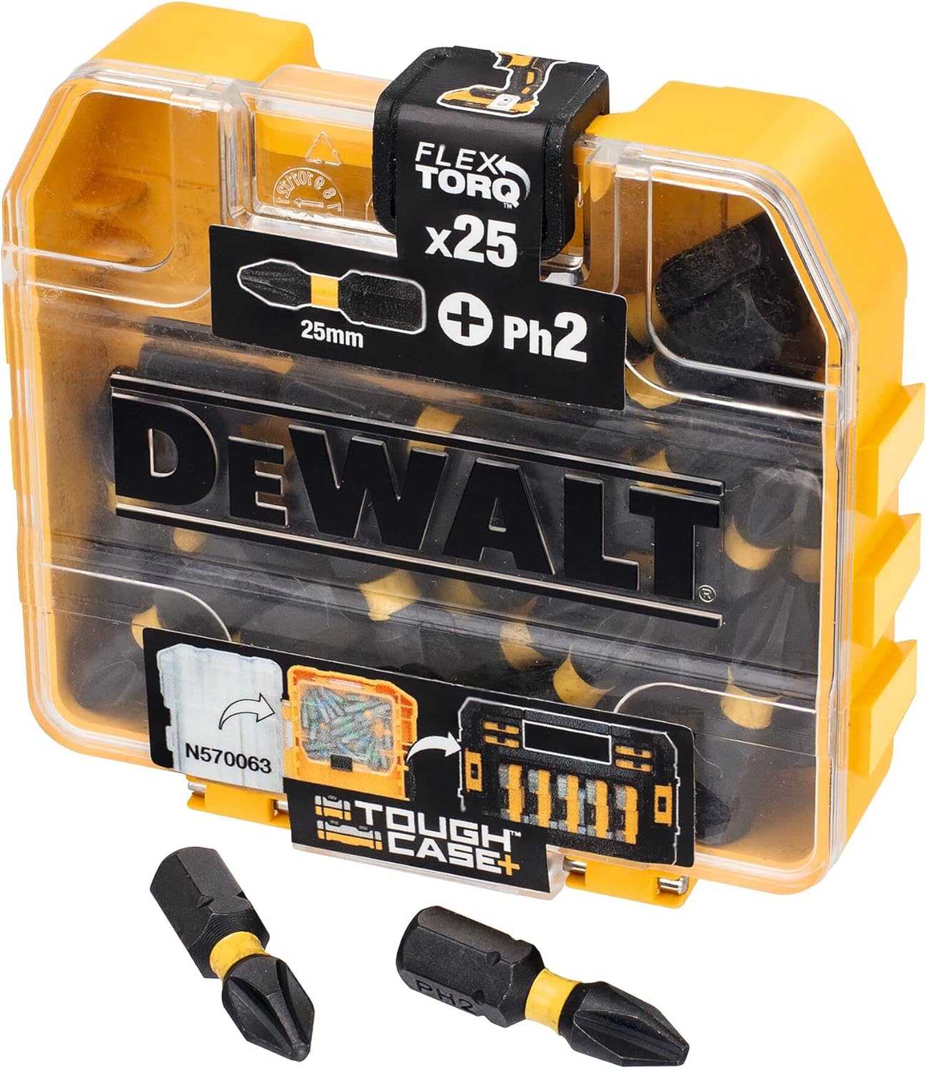 DEWALT DT70555T-QZ Extreme FLEXTORQ 25pc Set PH2 25mm in Small Bulk Storage Case