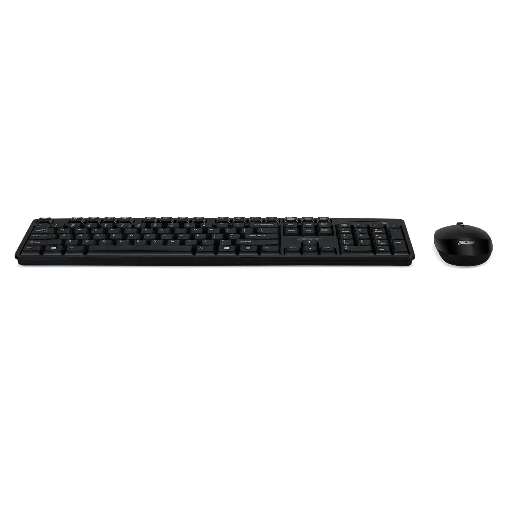 Acer Keyboard and Mouse AAK410 (Retail Pack) - Keyboard and Mouse Set - Wireless - US - Black