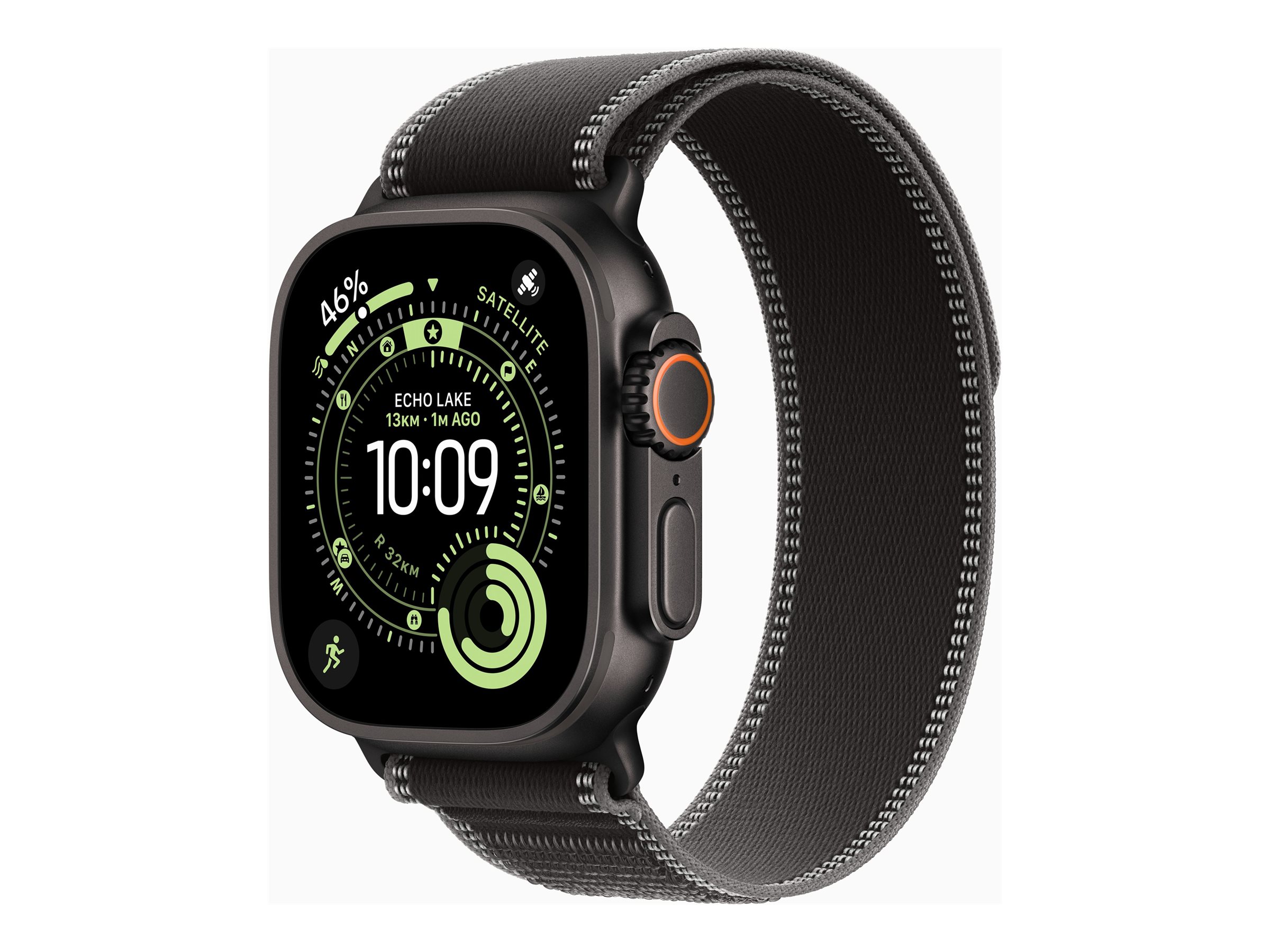 Apple Watch Ultra 3 GPS + Cellular 49mm Black Titanium Case with Black/Charcoal Trail Loop - S/M - Apple