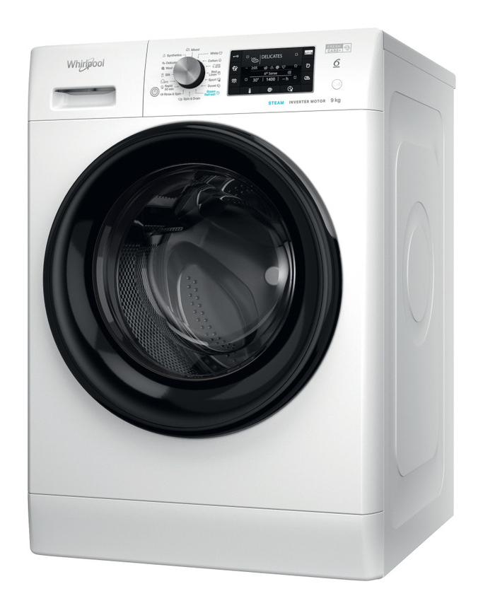 WHIRLPOOL Washing machine FFD 9489 BV EE, 9kg, 1400 rpm, Energy class A, Depth 63 cm, Inverter motor, Black doors