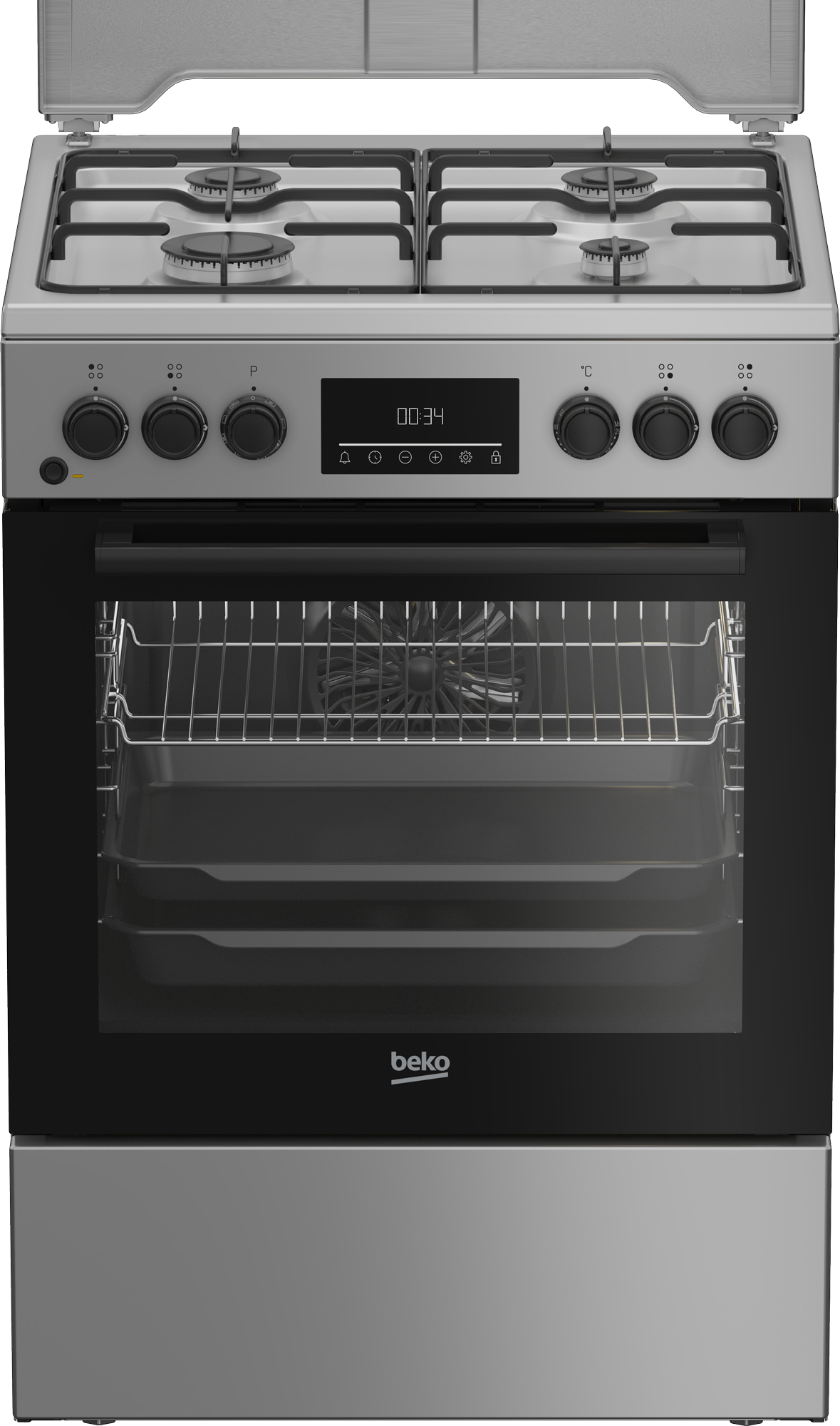 BEKO Cooker FBM62320SDS, Width 60 cm, A, Gas/Electric, LED screen