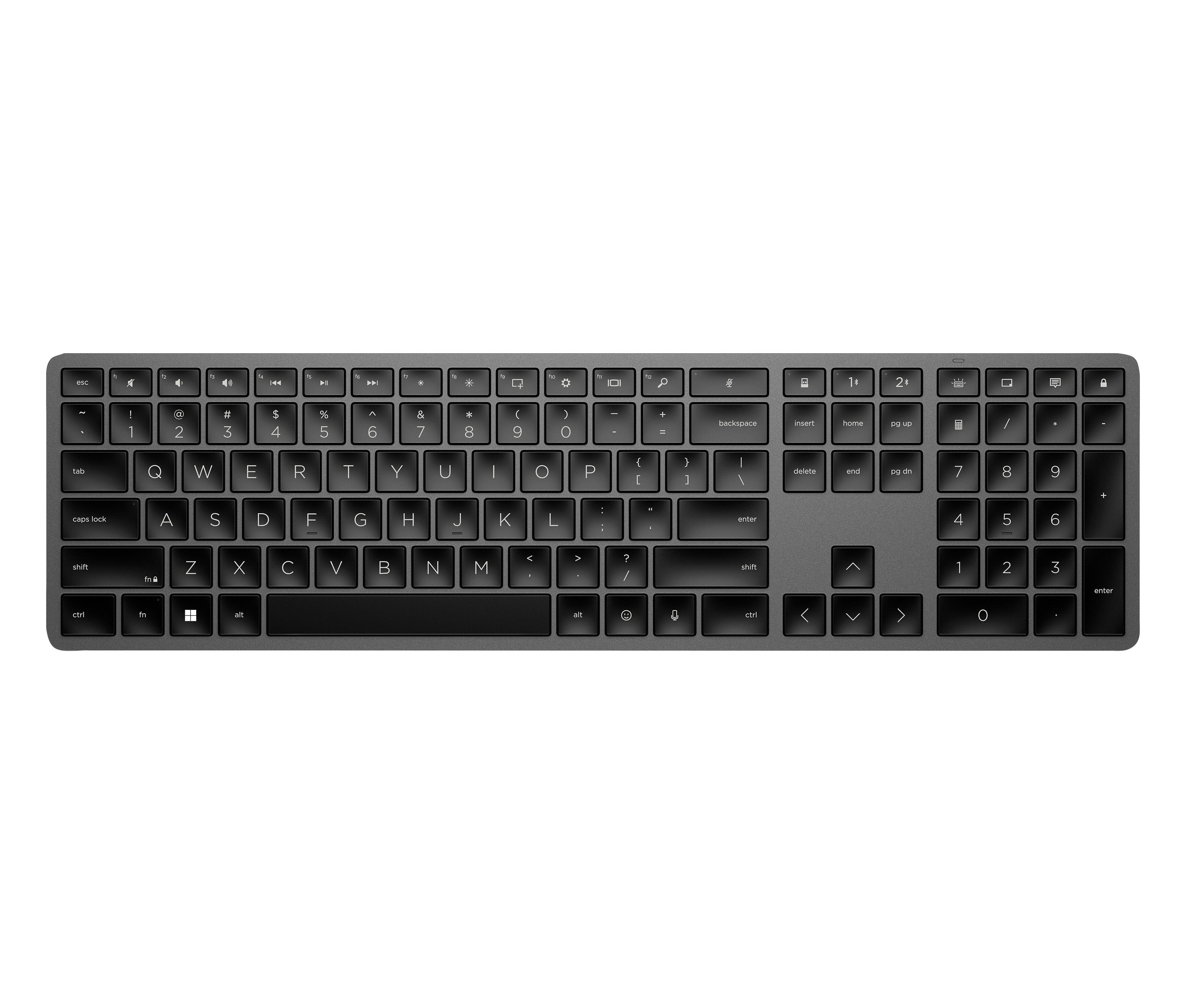 HP 975 Wireless Backlit Keyboard - Multi-Device, Dual-Mode, Programmable - Black - US ENG