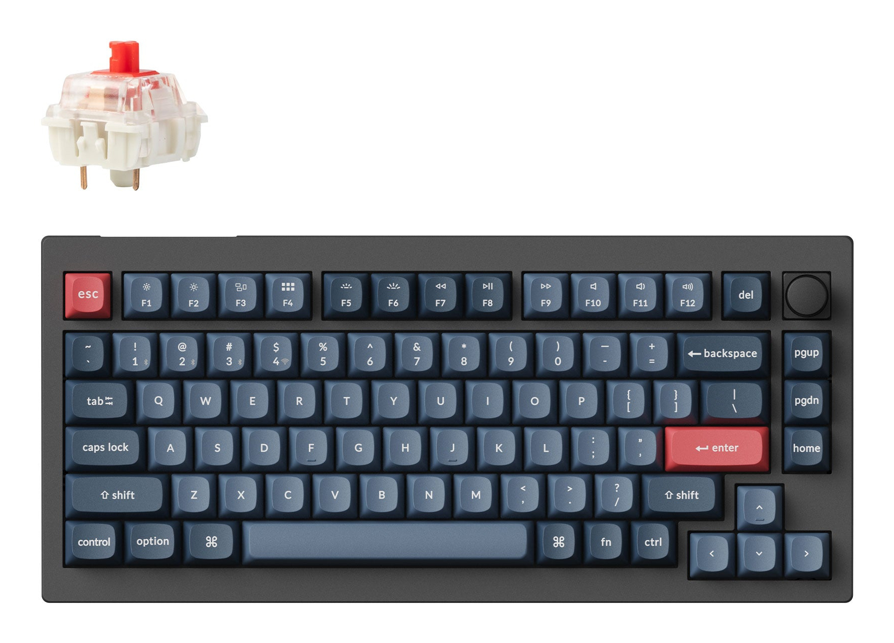 Keychron V1 Max RGB - US Layout - Hot-Swappable Gateron Jupiter Red Wireless Keyboard