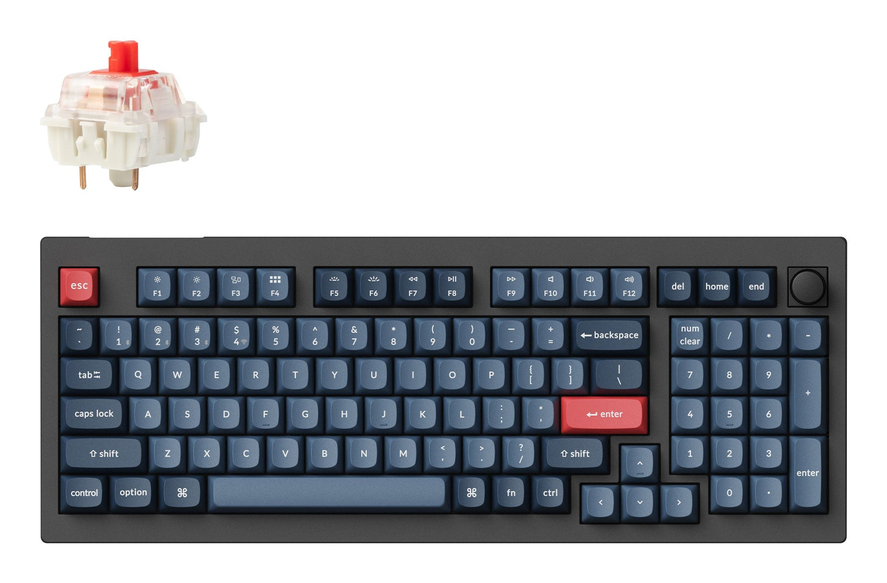 KEYCHRON V5 Max RGB - US Layout - Hot-Swappable Gateron Jupiter Red Wireless Keyboard
