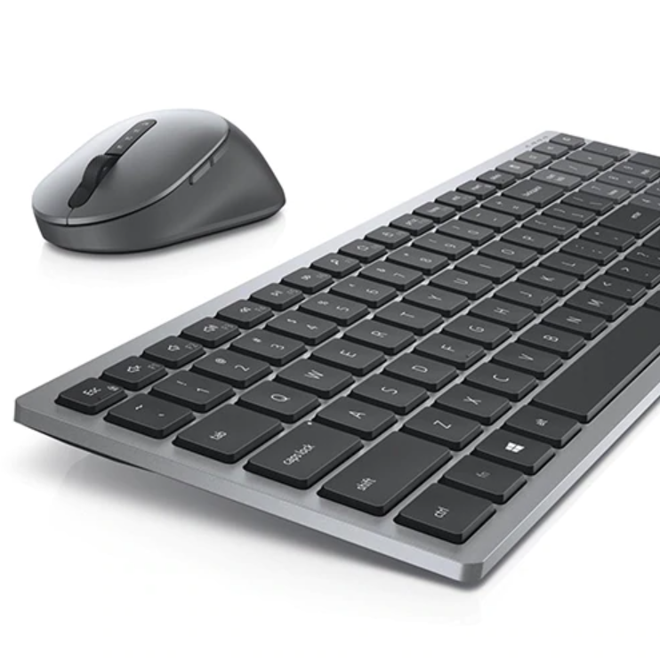 Dell - Keyboard and Mouse - KM7120W - Keyboard and Mouse Set - Wireless - Batteries included - Bluetooth - Wireless connection - US - Titan Gray
