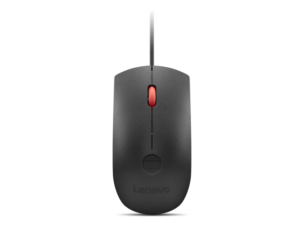 Lenovo Fingerprint Biometric USB Mouse Gen3 - Wired - USB-A - Black/Red