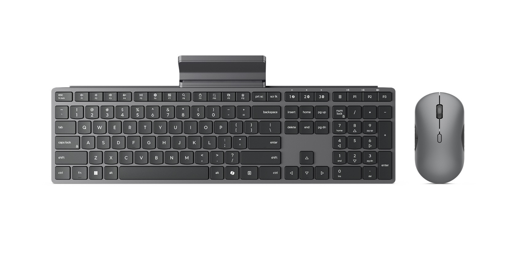 Lenovo - 700 Modern Multi-Device - Keyboard and Mouse Set - Wireless - Mouse included - Bluetooth - US - Luna Grey