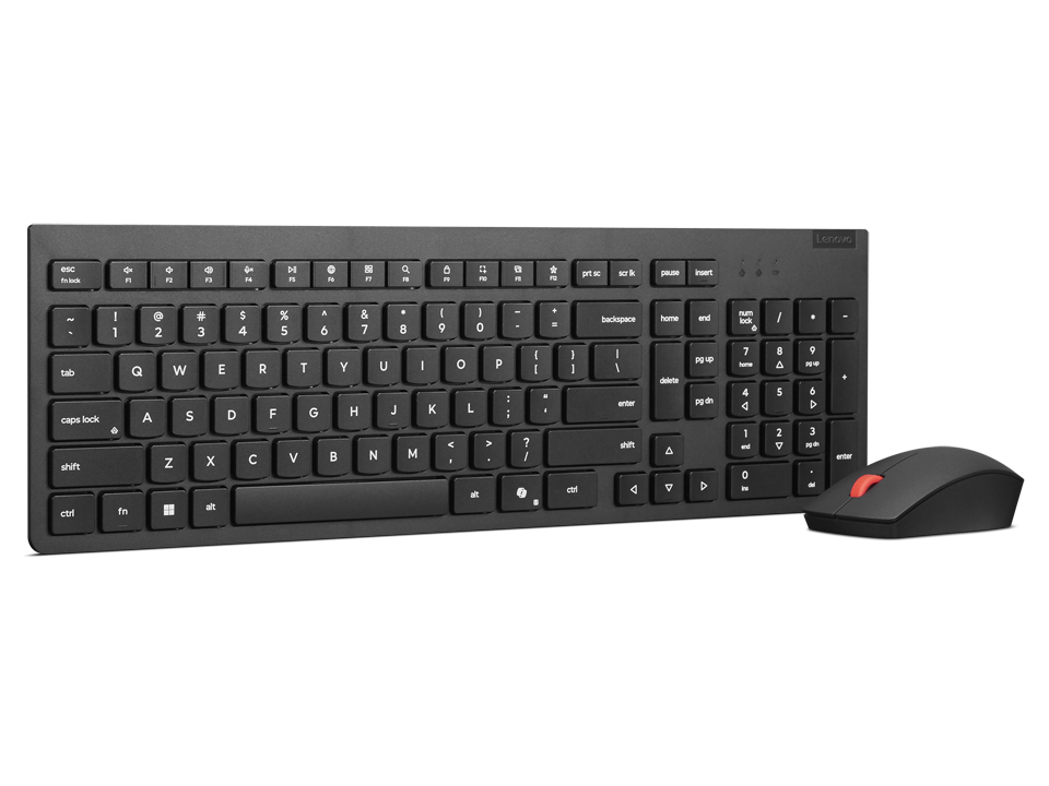 Lenovo Essential Wireless Combo Keyboard & Mouse Gen2 - Keyboard and Mouse Set - Wireless - Mouse included - US - Black