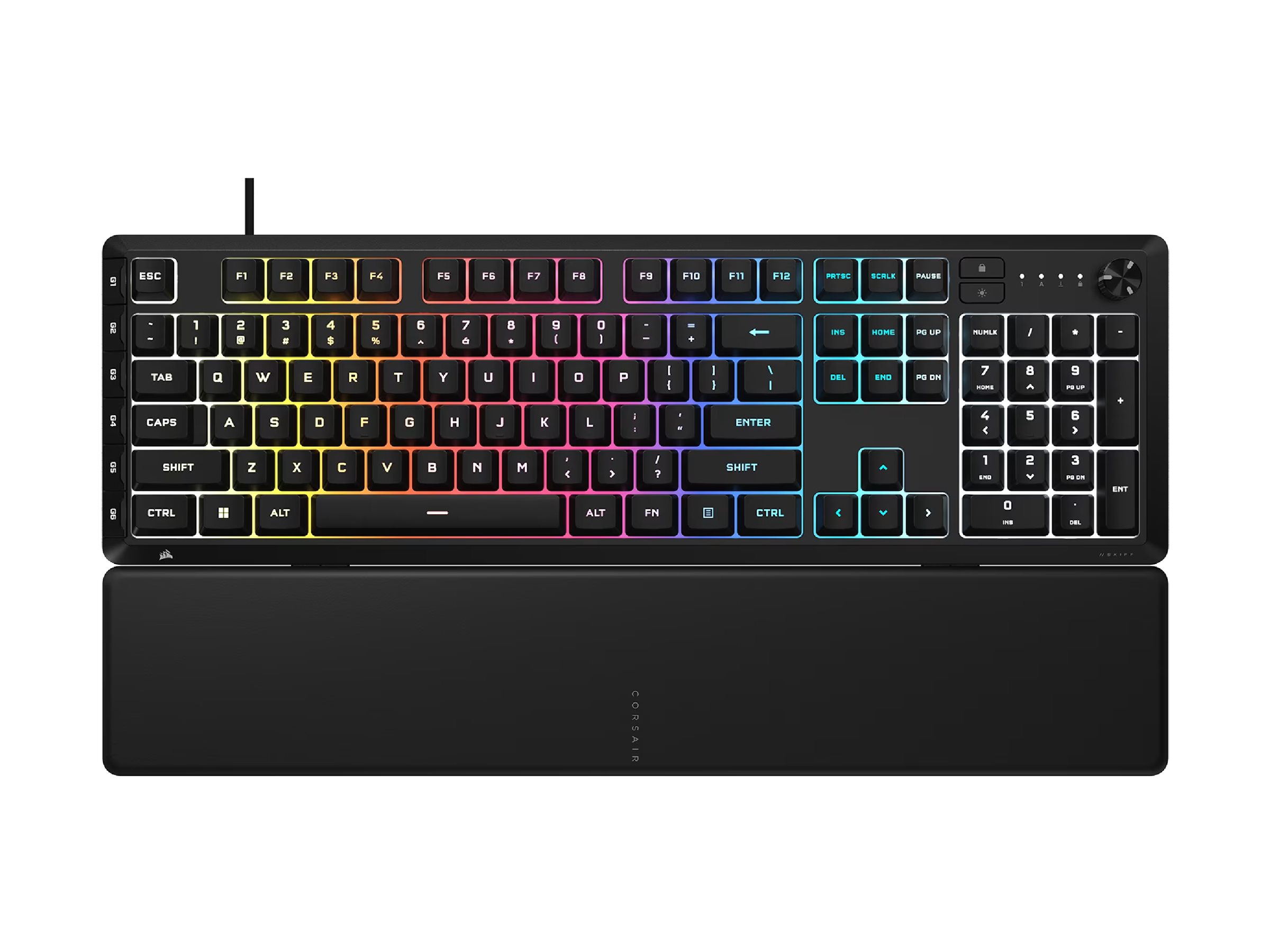 CORSAIR SKIFF 100 PLUS Wired RGB Membrane Gaming Keyboard, 10-Zoned RGB LED - Corsair
