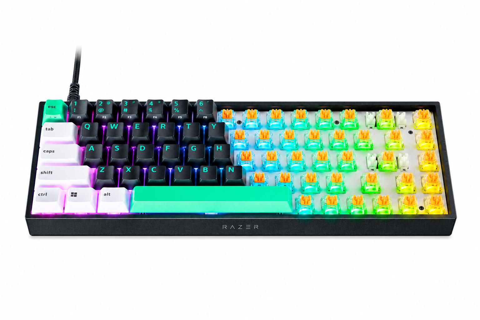 Razer - Reclusa X Mini 65% - Mechanical Gaming Keyboard - Wired - US - Razer Mechanical Switches Gen-3 (Tactile) - Black