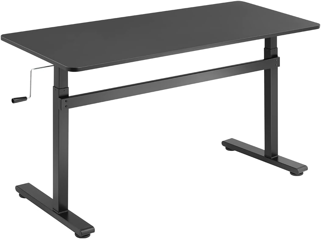 Manually adjustable sit-stand desk EO0027 - Ergonomic - Height adjustment 70-117 cm - Maximum load weight 40 kg - Black